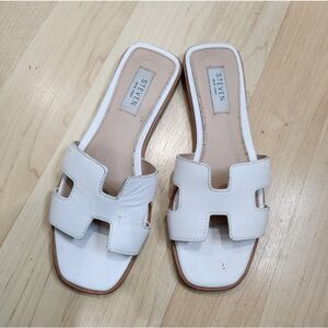 Steve Madden Hadyn White Leather Sandals